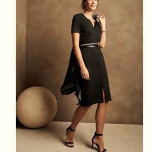Banana Republic Black Split Neck Sheath Dress